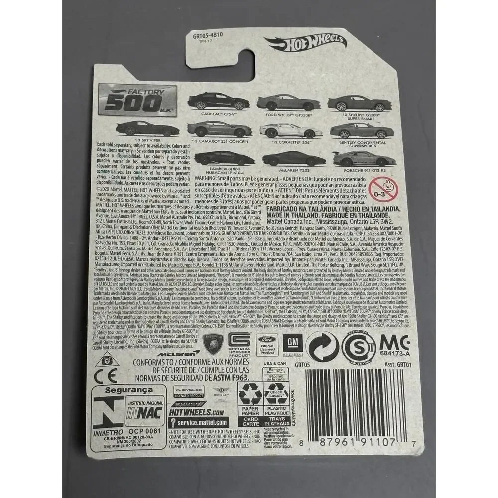 Hot Wheels 2021 Factory 500 #4/10 '12 Camaro ZL1 Concept #GRT05 1:64 Die-cast